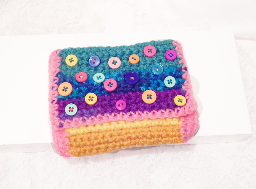 Rainbow Single Crochet Coin Purse/Wallet/Pouch with Button ...